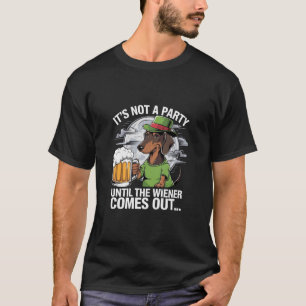 T-shirt Ce n'est pas une fête avant Dachshund Irish Beer W