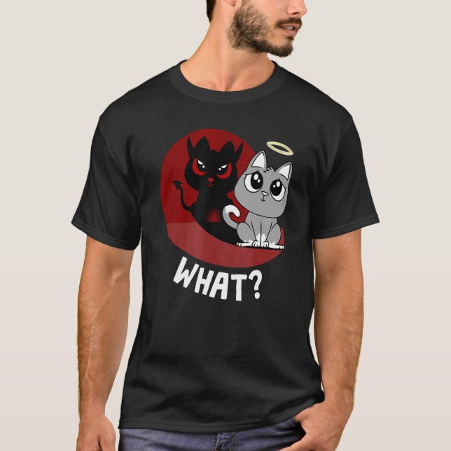 T-shirt Ce N'était Pas Moi - Drôle de Chat Méchant Mignons (Devant)