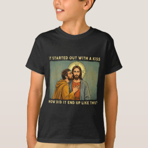 T-shirt Ce n'était qu'un baiser jésus & judas mème drô