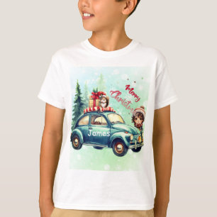 T-shirt Ce Noël avec une voiture dessus