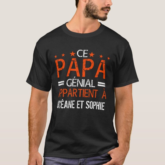 T-shirt Ce Papa Génial Cadeau Personnalisé (Devant)