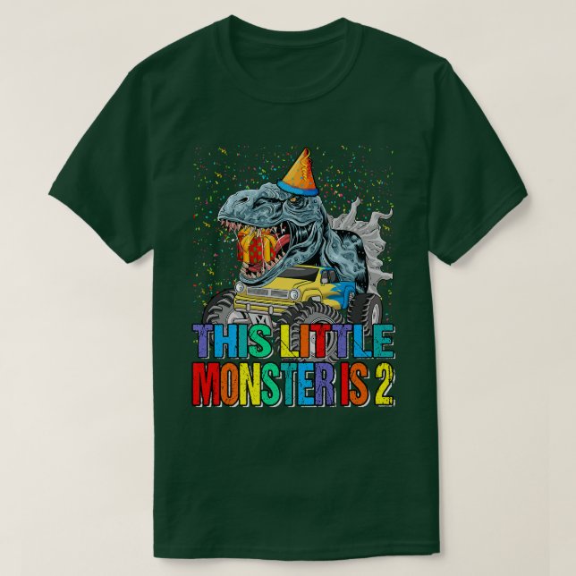 T-shirt Ce petit camion monstre a 2 ans (Design devant)