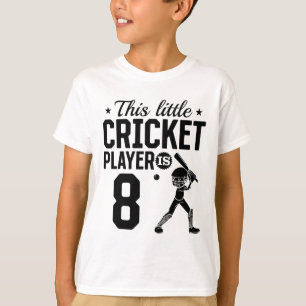 T-shirt Ce petit joueur de cricket a 8 ans - 8e anniversai