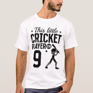 T-shirt Ce petit joueur de cricket a 9 ans - 9e anniversai