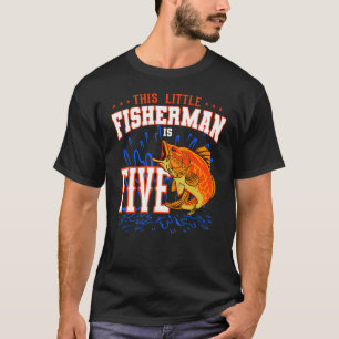 T-shirt Ce Petit Pêcheur Est Cinq Anniversaire Célébration