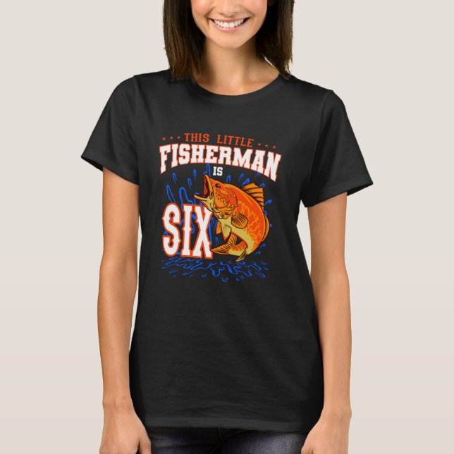 T-shirt Ce petit pêcheur fête ses six ans  (Devant)