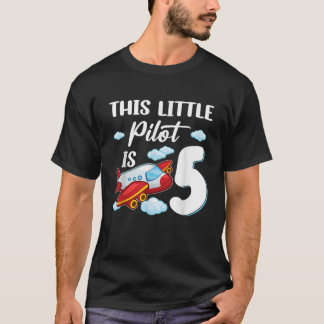 T-shirt Ce petit pilote de 5 ans Avion Enfants 5e