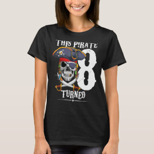 T-shirt Ce pirate a tourné 8 ans Garçon fille 8e anniversa