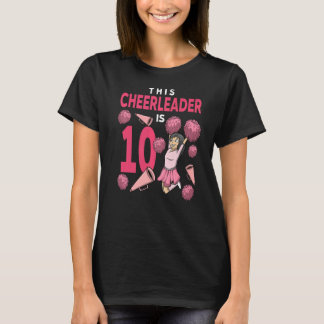 T-shirt Ce Pom-pom girl Est 10 Anniversaire Cheerleader
