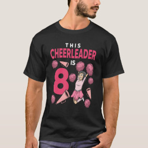 T-shirt Ce Pom-pom girl Est 8 Anniversaire Cheerleader
