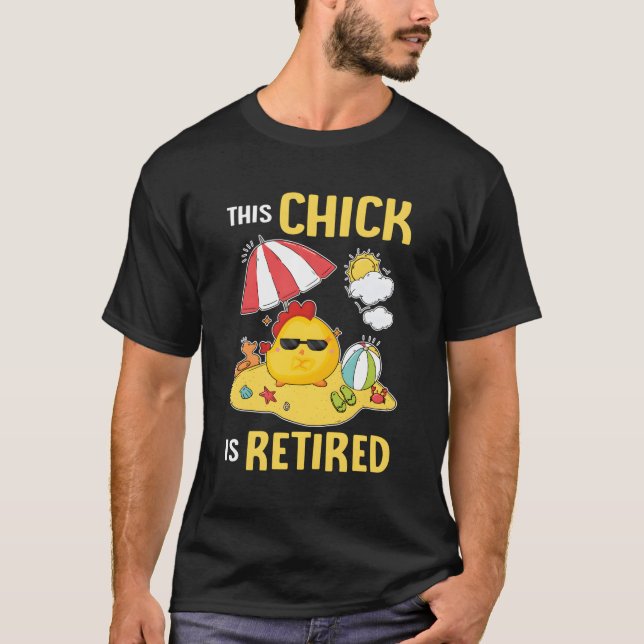T-shirt Ce Poussin A Retraité Le Poulet Famille Retiret Pl (Devant)