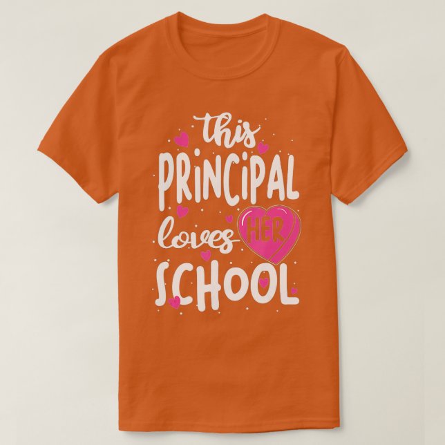 T-shirt Ce Principal Aime Sa Valentin D'École (Design devant)