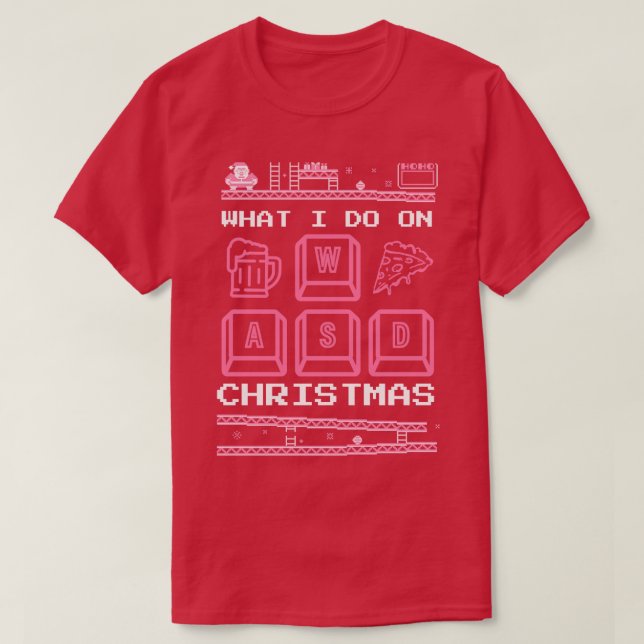T-shirt Ce que je fais aux Jeux de Noël Spielen Pizza Bier (Design devant)