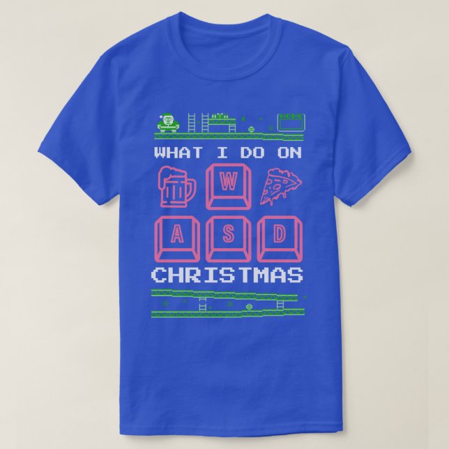 T-shirt Ce que je fais aux Jeux de Noël Spielen Pizza Bier (Design devant)