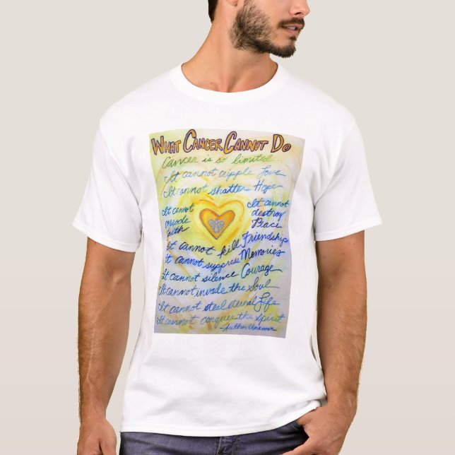 T-shirt Ce que le cancer ne peut pas faire Poem Angel Cust (Devant)