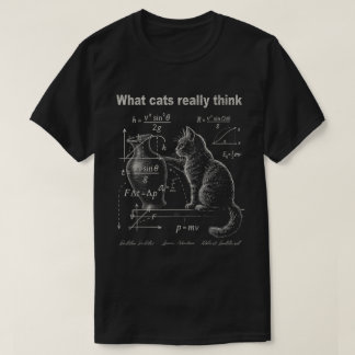 T-shirt Ce que les chats pensent vraiment physique drôle