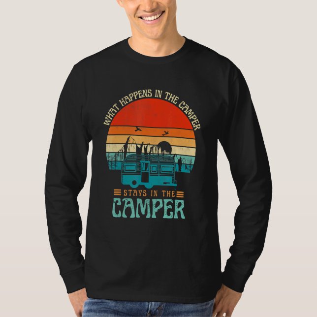 T-shirt Ce Qui Se Passe Dans Le Camping Avec Des Discours (Devant)