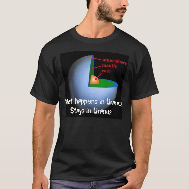 T-shirt Ce qui se produit dans des séjours d'Uranus dans (Devant)
