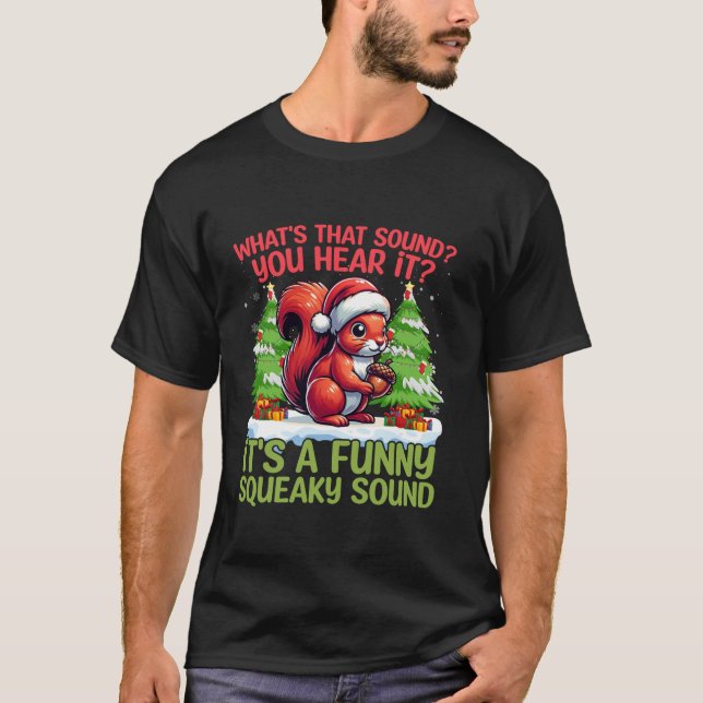 T-shirt Ce Qui Sonne Acorn Santa Hat Squirrel Tree Snow (Devant)