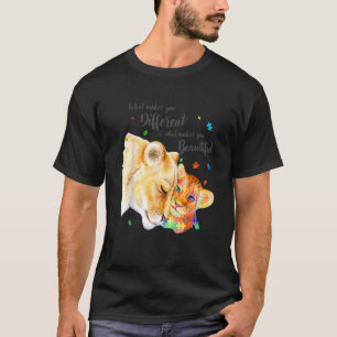 T-shirt Ce Qui Vous Fait Différent Lion Maman Autisme Enfa