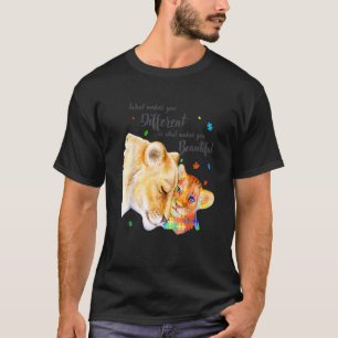 T-shirt Ce Qui Vous Fait Différent Lion Maman Autisme Enfa