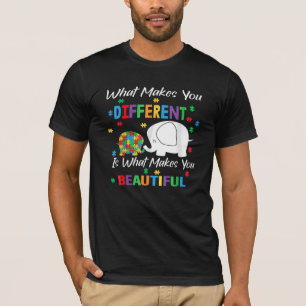 T-shirt Ce qui vous rend différents éléphant maman Autisme