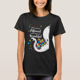 T-shirt Ce qui vous rend différents éléphant maman Autisme