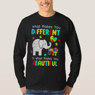 T-shirt Ce qui vous rend différents éléphant maman Autisme