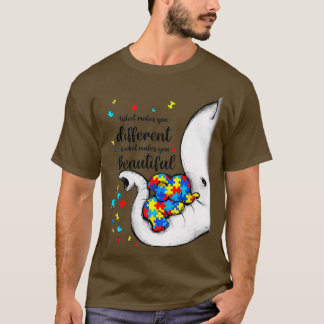T-shirt Ce qui vous rend différents éléphant maman Autisme