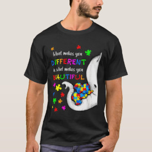 T-shirt Ce qui vous rend différents éléphant maman Autisme