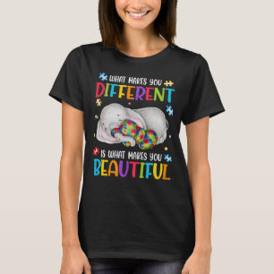 T-shirt Ce qui vous rend différents éléphant maman Autisme