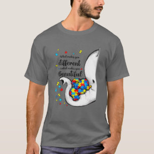 T-shirt Ce qui vous rend différents éléphant maman Autisme