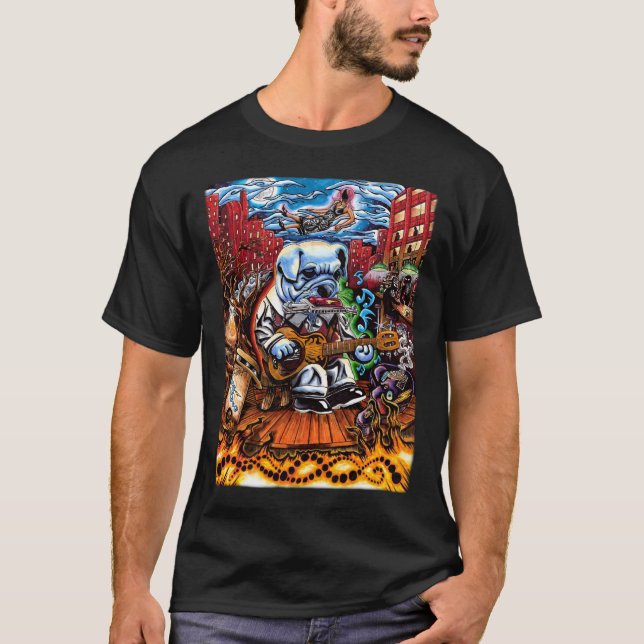T-shirt Ce soir - chien bleu (avant) (Devant)