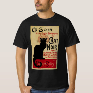 T-shirt Ce Soir Conversation Noir Chat noir, Art Nouveau V