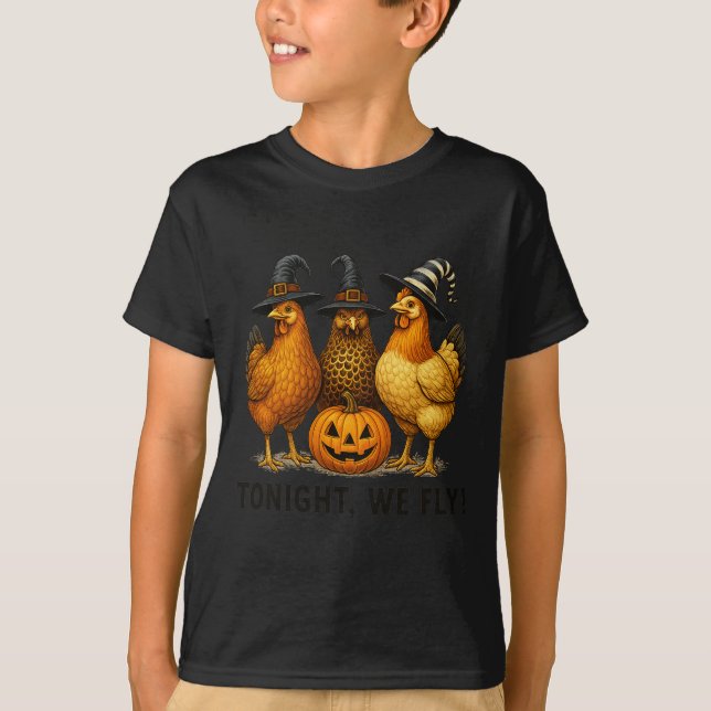 T-shirt Ce Soir, Nous Avons Volé Funny Chicken Witch Hallo (Devant)