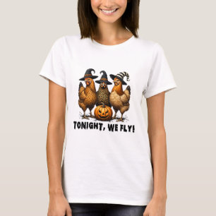 T-shirt Ce Soir, Nous Volons Halloween Poulet Chute Animau