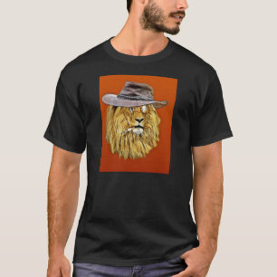 T-shirt Ce tee-shirt fume" - drôle cowboy art Lion
