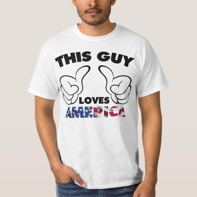 T-shirt Ce type aime l'Amérique (Devant)