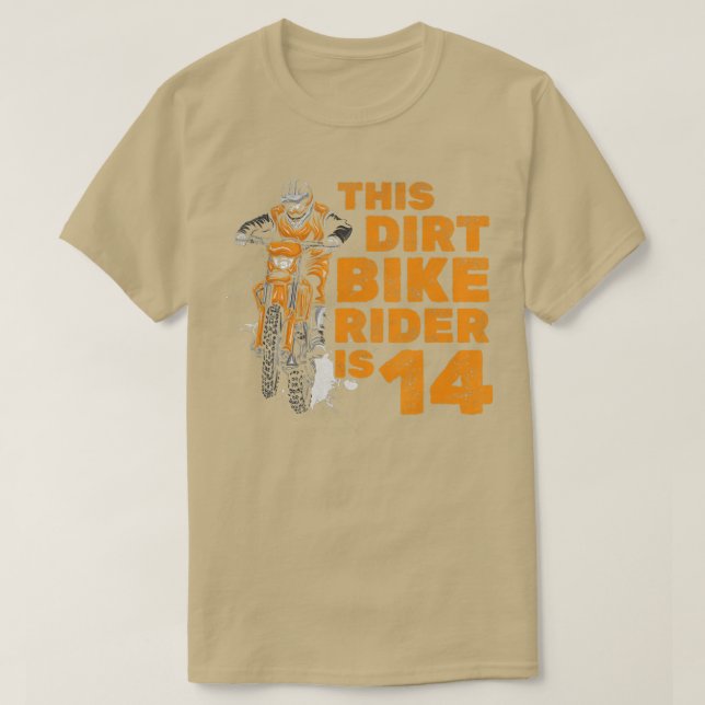 T-shirt Ce Vélo De Jupe Est 14E Anniversaire Boy Motocros (Design devant)
