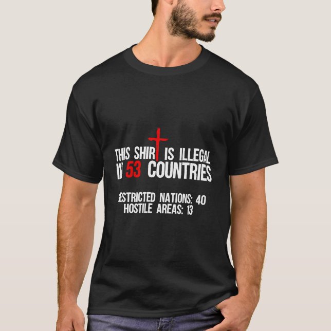 T-shirt Ceci Est Illégal Dans 53 Pays (Devant)