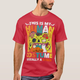 T-shirt Ceci est mon costume humain Manettes de jeu Zombie