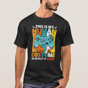 T-shirt Ceci est mon costume humain Manettes de jeu Zombie