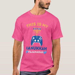 T-shirt Ceci Est Mon Pajamakah De Hanukkah Jeu Vidéo Juif 