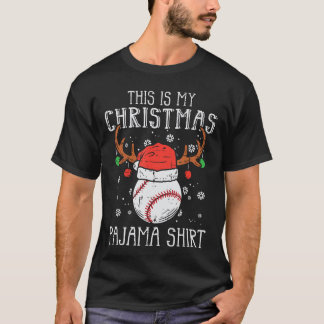 T-shirt Ceci est mon pyjama de Noël de baseball Xmas Sport