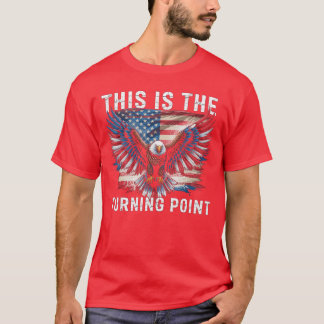 T-shirt Ceci estheurning Point Drapeau Américain Aigle Pat