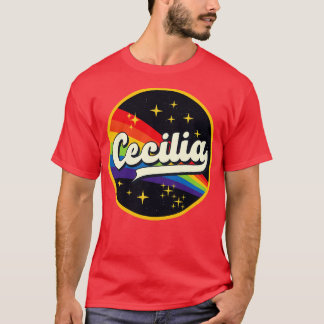 T-shirt Cecilia Arc En Ciel Dans L'Espace Style Vintage