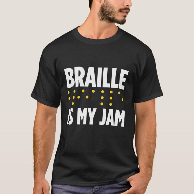 T-shirt Cécité Pour Les Aveugles Personne Aveugles Braille (Devant)
