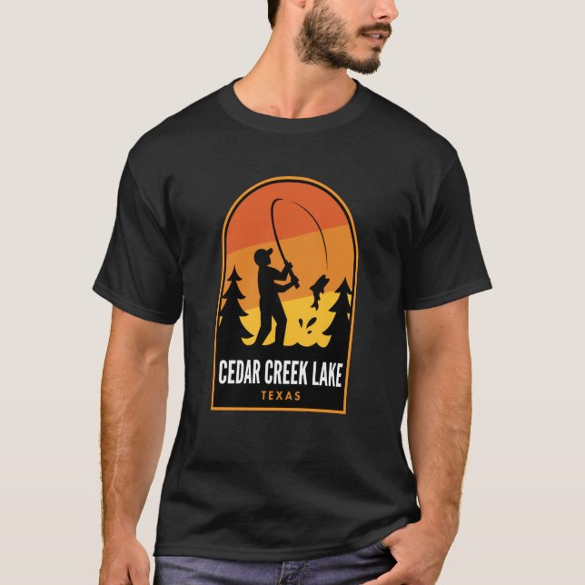 T-shirt Cedar Creek Lake Texas Fishing (Devant)