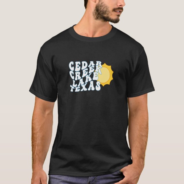 T-shirt Cedar Creek Lake Texas TX Sunrise Vacation Souveni (Devant)