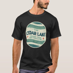 T-shirt Cédar Lake Shark Free and Unsalted Camping Indiana